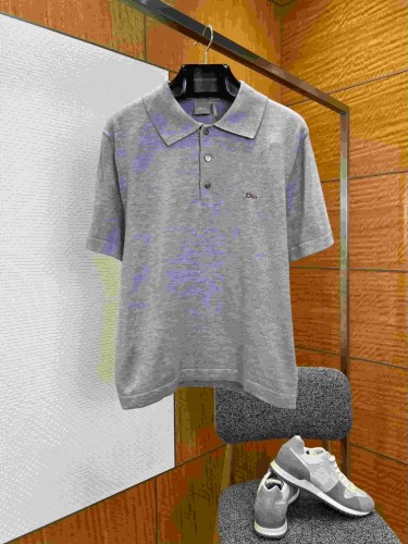 1:1 quality versionDior Letter Embroidery Knit Short Sleeve Polo Shirt 29106842