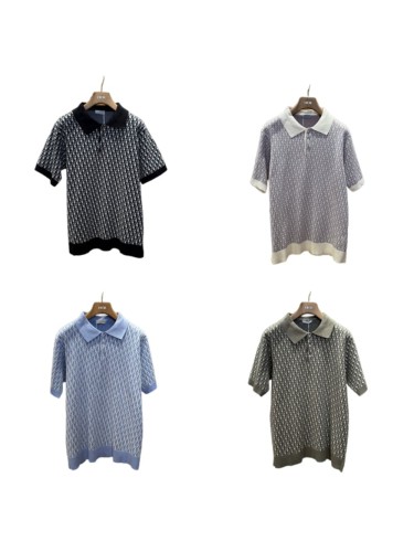 1:1 quality version Classic Allover Jacquard Knit Lapel Polo Shirt 4 colors 29106819
