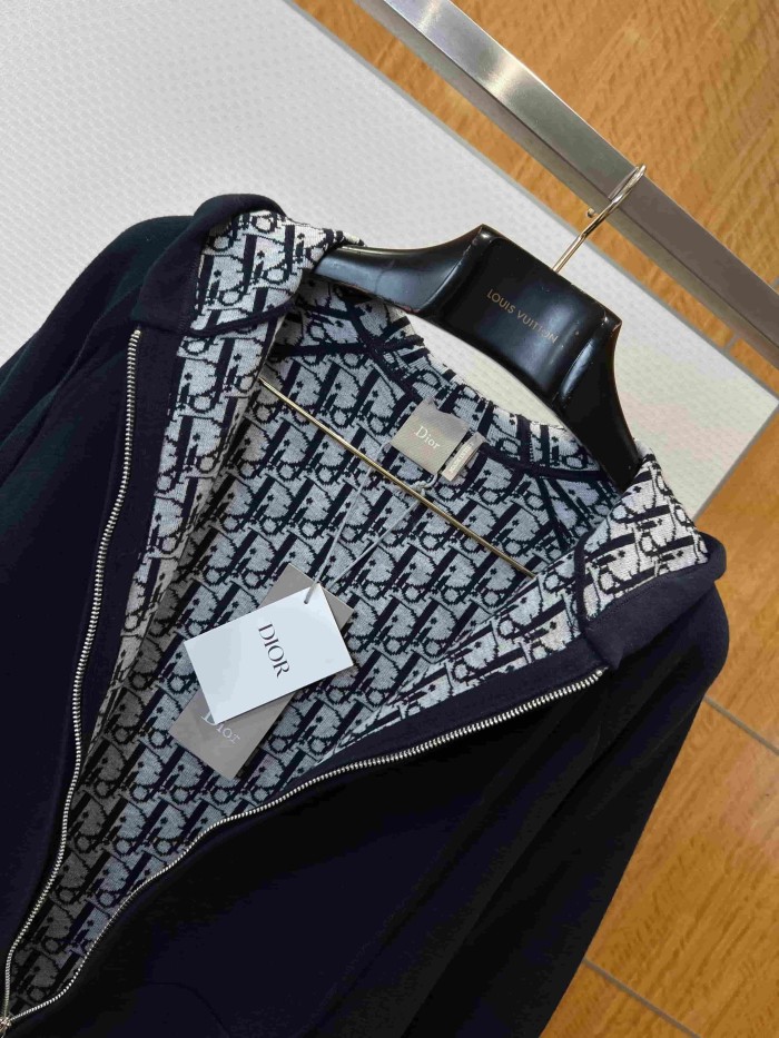 1:1 quality version Letter Embroidery Heavyweight Cotton Zip Up Hoodie 2 colors 29106632