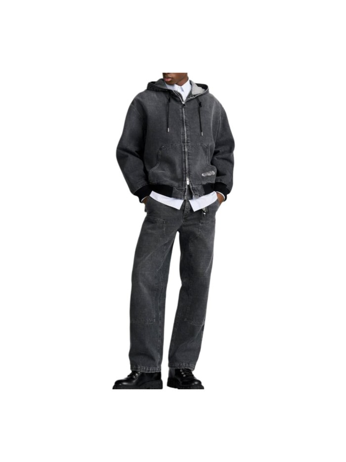 1:1 quality version Cotton Twill Charcoal Wash Workwear Denim Jacket & Jeans Set 29106717