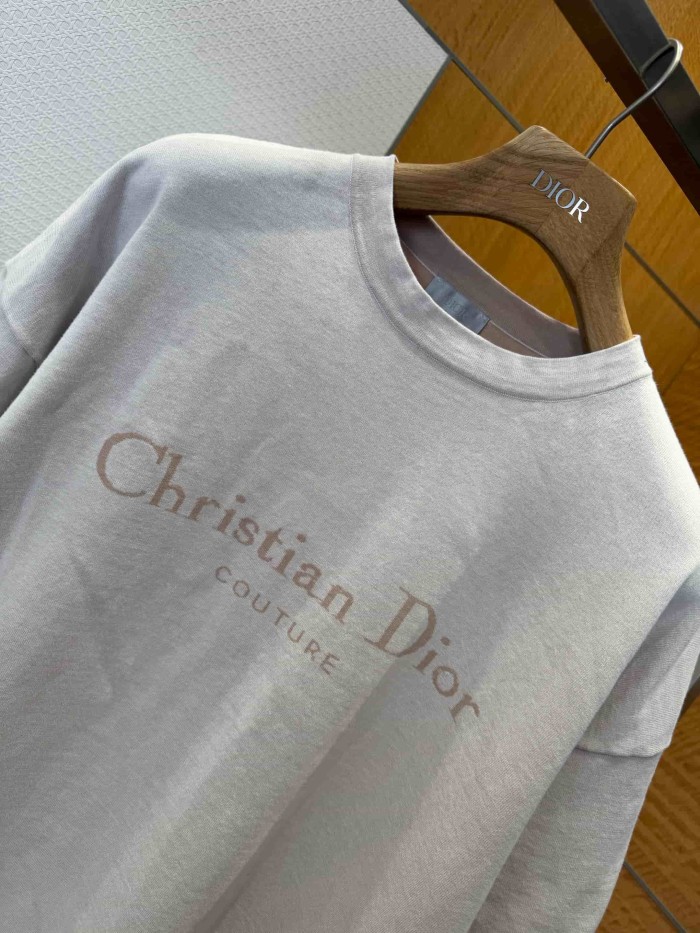1:1 quality version Luxury Business Style Couture Letter Knit Oversized Cotton T-Shirt 2 colors 29106687