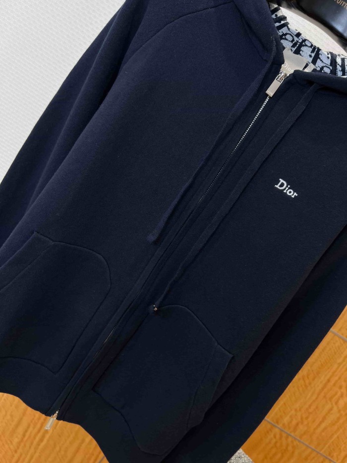 1:1 quality version Letter Embroidery Heavyweight Cotton Zip Up Hoodie 2 colors 29106632
