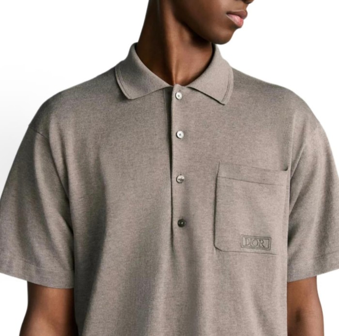 1:1 quality version  Pocket Embroidered Wool Knit Business Commuter Polo Shirt 2 colors 29107467