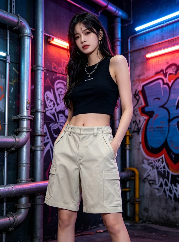 1:1 quality version Letter Embroidered Cargo Casual Straight-Fit Five-Point Shorts 2 colors 29107462