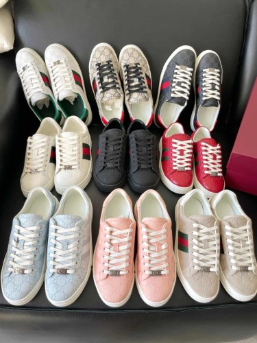 1:1 quality version G Ace Series Metal Logo Plaque & Side Web Stripe Sneakers 11 colors 29107535