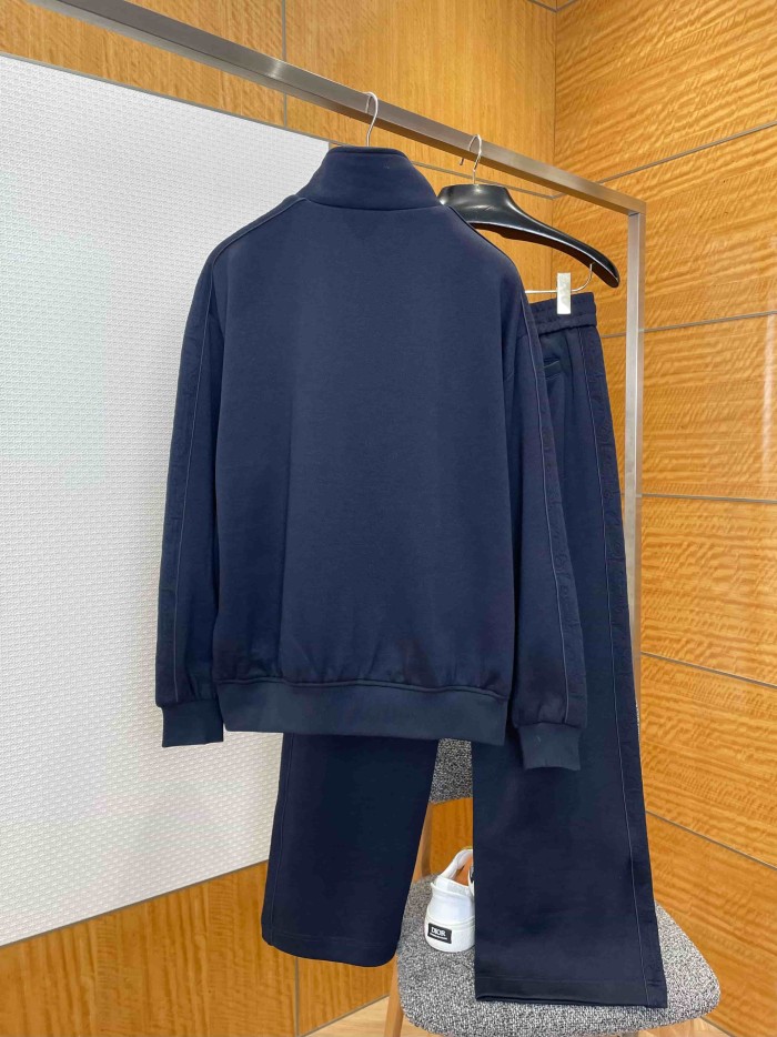 1:1 quality version CD Trim Subtle Jacquard Embroidered Stand Collar Zip Hoodie & Sweatpants Set 2 colors 29107737