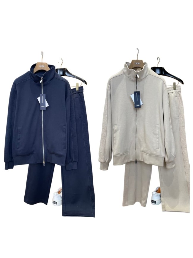 1:1 quality version CD Trim Subtle Jacquard Embroidered Stand Collar Zip Hoodie & Sweatpants Set 2 colors 29107737