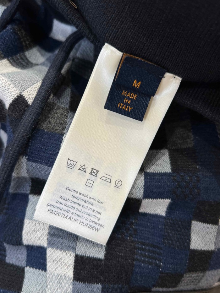 1:1 quality version Blue Grey Black Gradient Pixel Plaid With Leather Patch Pocket Knitted Drawstring Shorts 29107812
