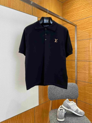 1:1 quality version  Letter Leather Patch Minimal Short Sleeve Polo Shirt 29107776