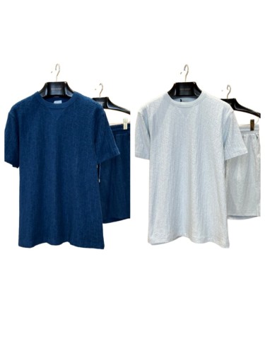1:1 quality version Cotton Terry All Over Jacquard Short Sleeve & Shorts Set 2 colors 29107494