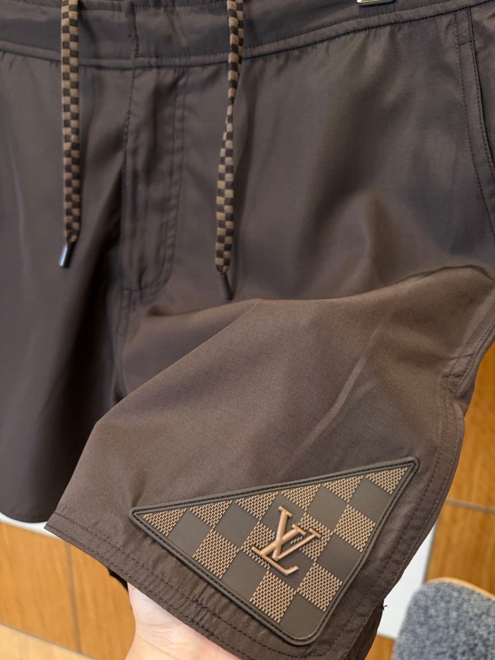 1:1 quality version Triangle Spliced Checkerboard Logo Drawstring Casual Shorts 2 colors 29107825