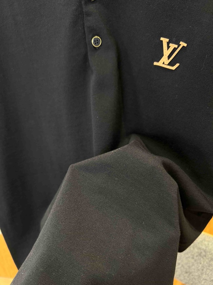 1:1 quality version  Letter Leather Patch Minimal Short Sleeve Polo Shirt 29107776