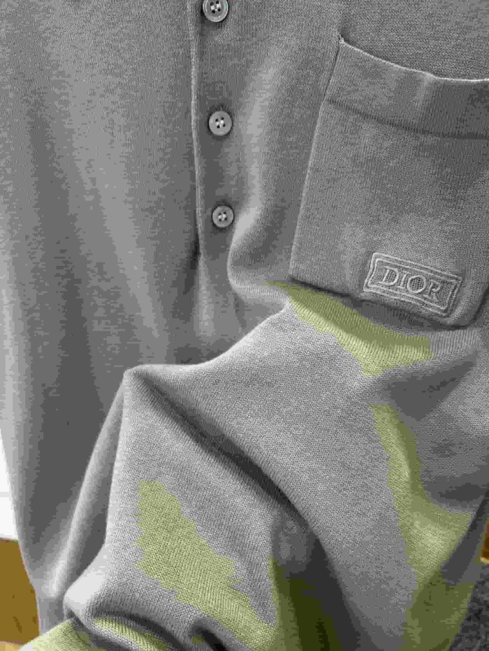 1:1 quality version  Pocket Embroidered Wool Knit Business Commuter Polo Shirt 2 colors 29107467