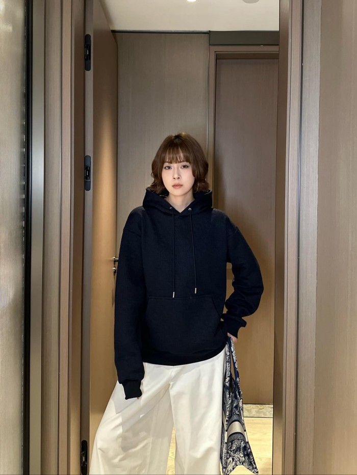 1:1 quality version  Heavyweight Cotton Embossed Allover Print Drawstring Hoodie 2 colors 29107640