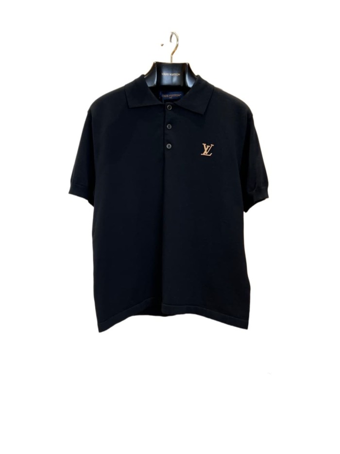 1:1 quality version  Letter Leather Patch Minimal Short Sleeve Polo Shirt 29107776