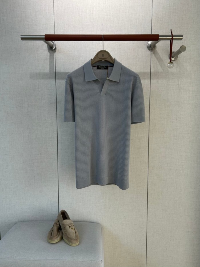 1:1 quality version Vertical Stripe Knit Polo Tee 4 colors 29111177