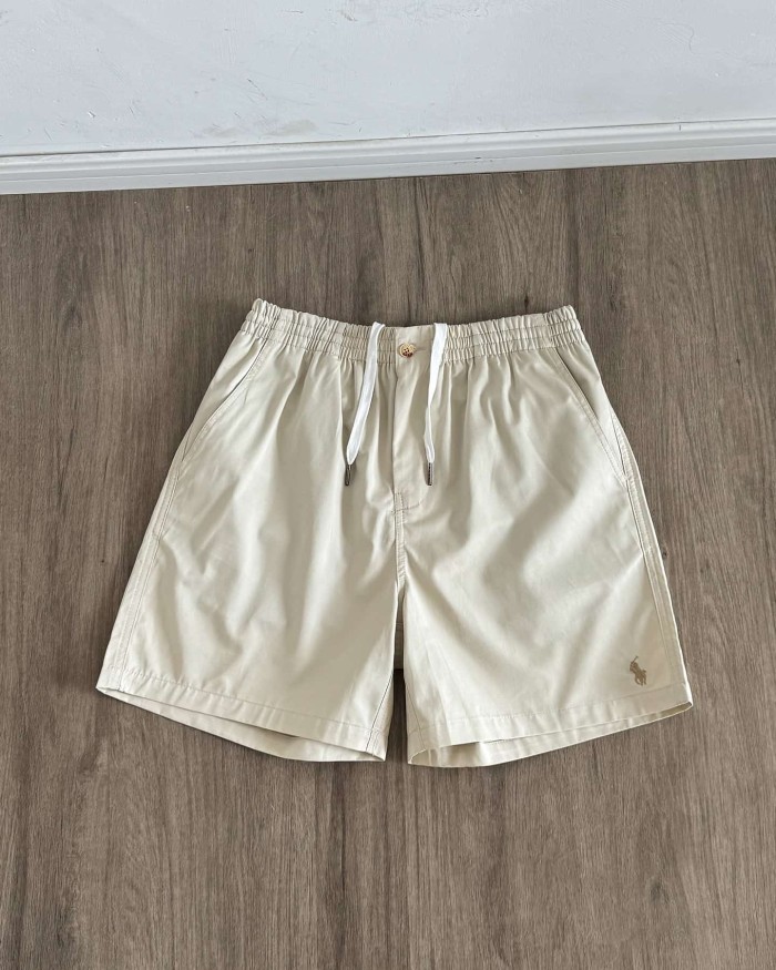 Contrast Color Pony Embroidered Elastic Drawstring Shorts 5 colors 29111780