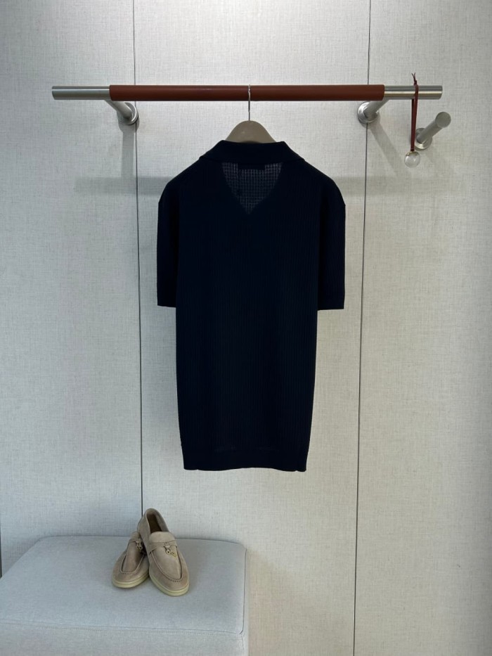 1:1 quality version Vertical Stripe Knit Polo Tee 4 colors 29111177