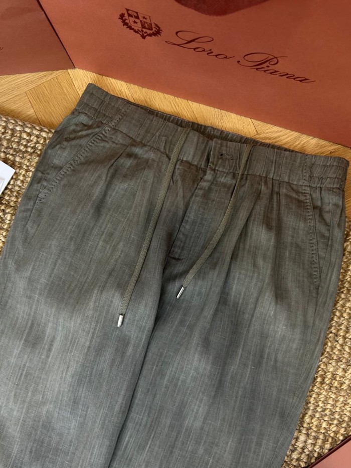 1:1 quality version Linen Blend Drawstring Casual Pants 3 colors 29110846
