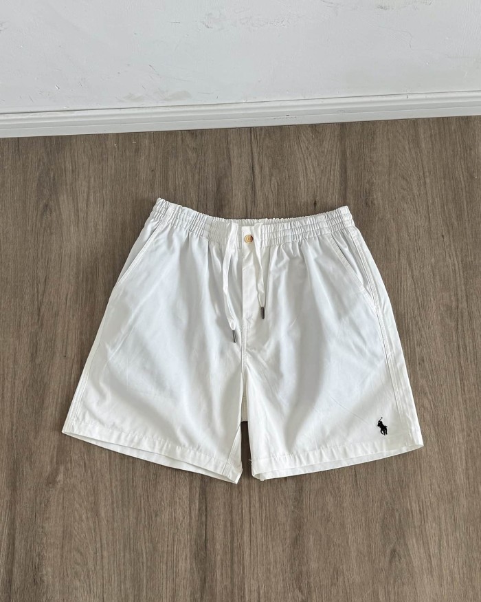 Contrast Color Pony Embroidered Elastic Drawstring Shorts 5 colors 29111780