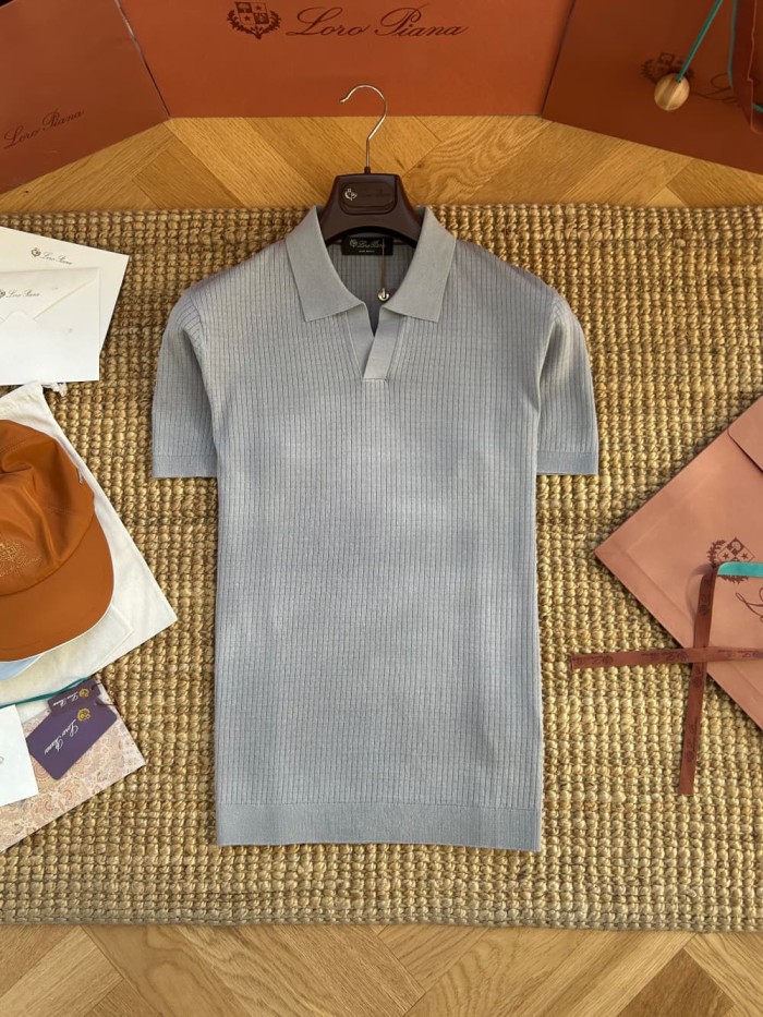 1:1 quality version Vertical Stripe Knit Polo Tee 4 colors 29111177