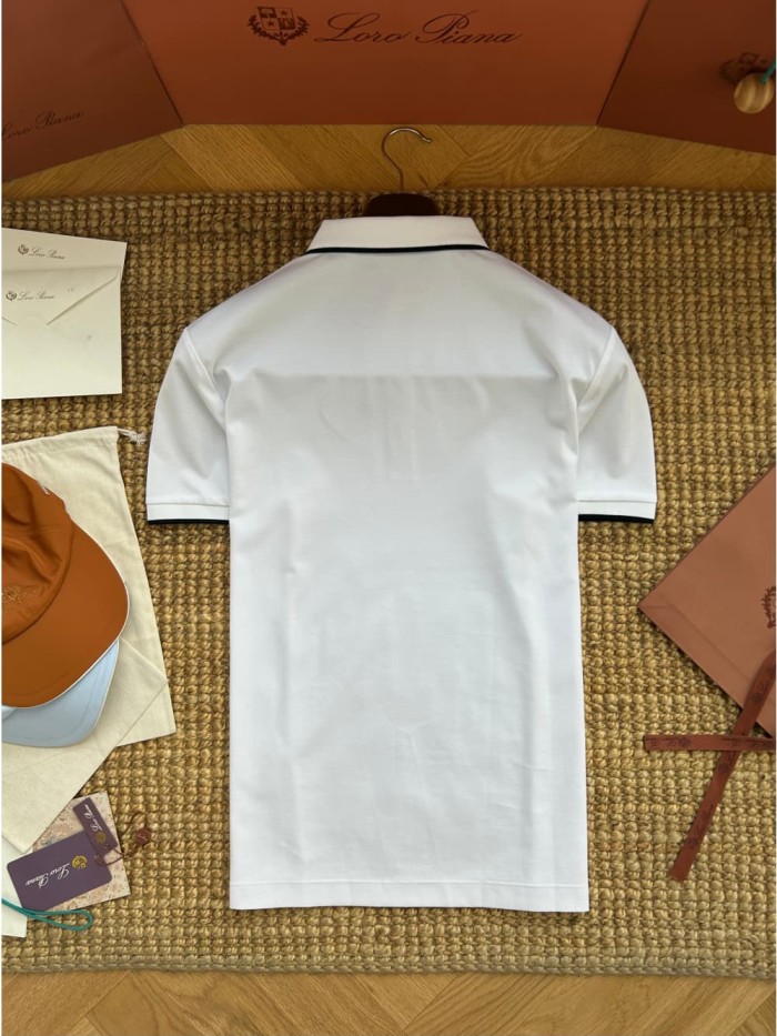 1:1 quality version Contrast Trim Collar Three-Button Polo Shirt 2 colors 29111169