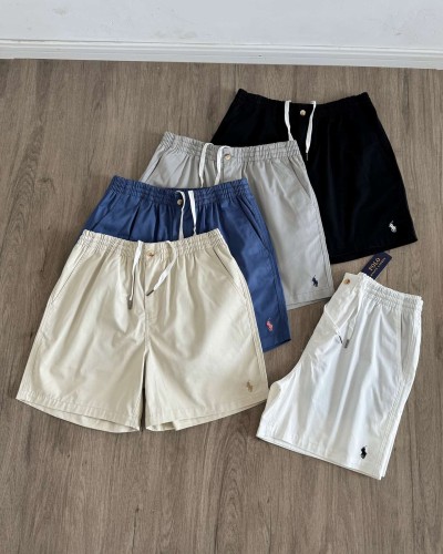 Contrast Color Pony Embroidered Elastic Drawstring Shorts 5 colors 29111780