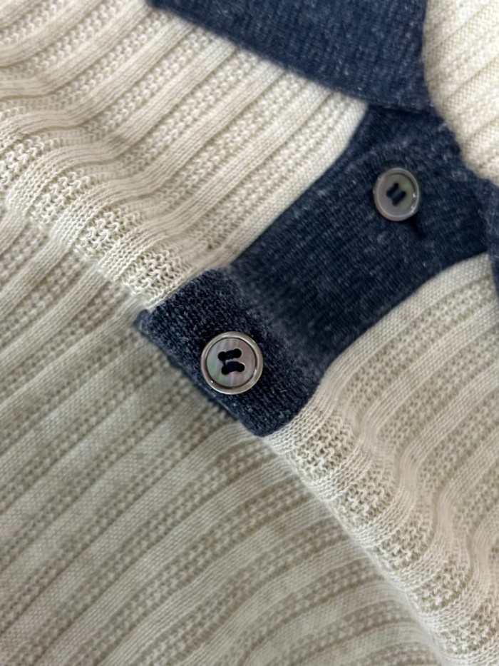 1:1 quality version Contrast Collar Knit Polo Tee 2 colors 29111179