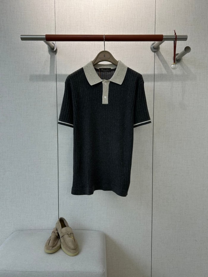 1:1 quality version Contrast Collar Knit Polo Tee 2 colors 29111179