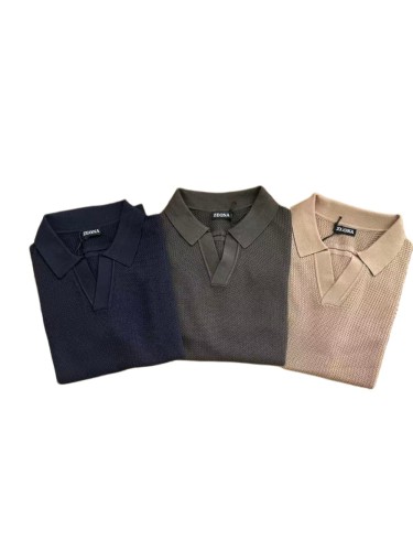 1:1 quality version V-Neck Hollow Out Knit Polo Shirt 3 colors 29110843