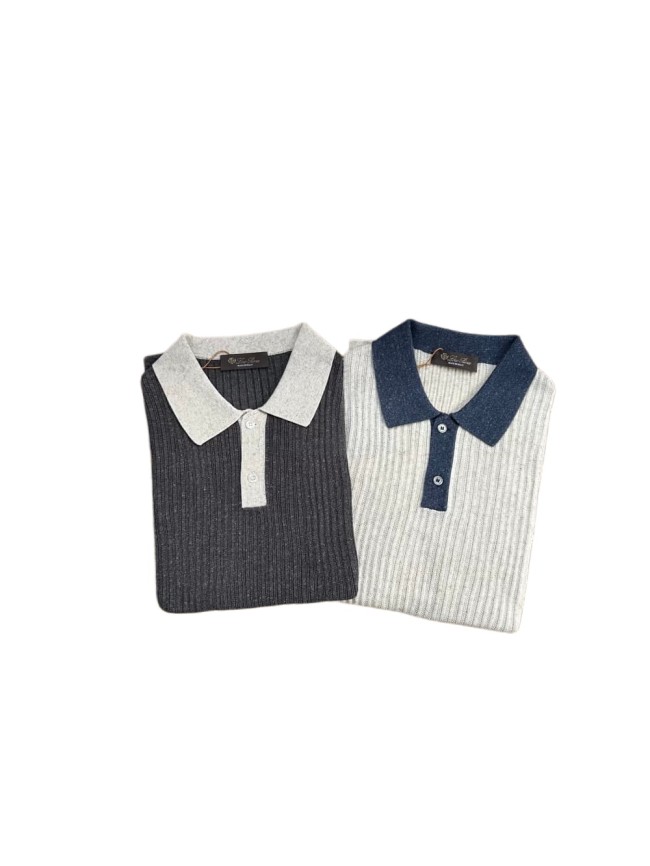 1:1 quality version Contrast Collar Knit Polo Tee 2 colors 29111179
