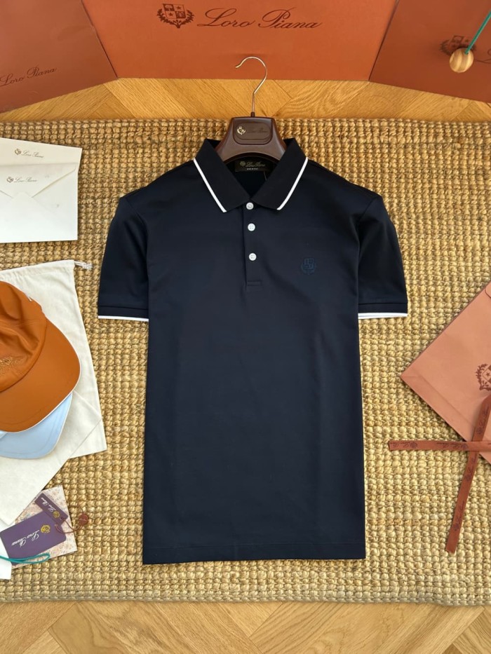 1:1 quality version Contrast Trim Collar Three-Button Polo Shirt 2 colors 29111169