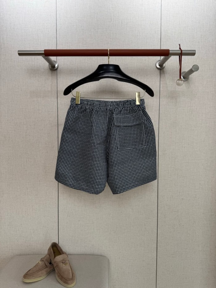 1:1 quality version Fine Check Linen Shorts 29111023