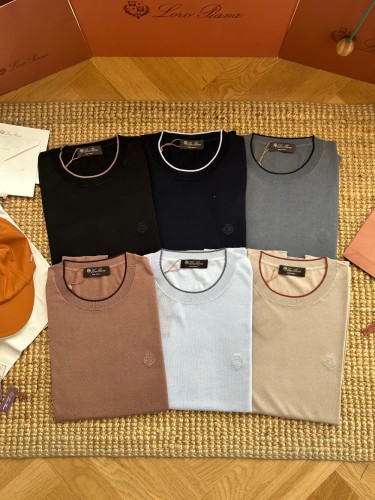 1:1 quality version Classic Embroidered Badge Contrast Collar Knit Tee 6 colors 29111173