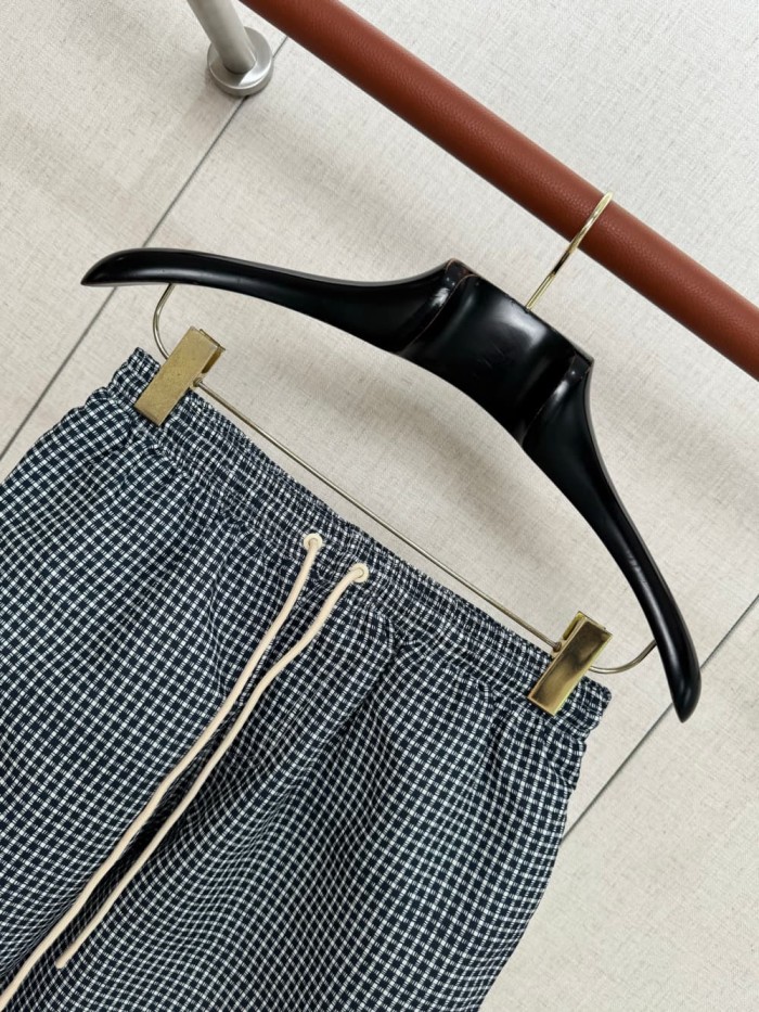1:1 quality version Fine Check Linen Shorts 29111023
