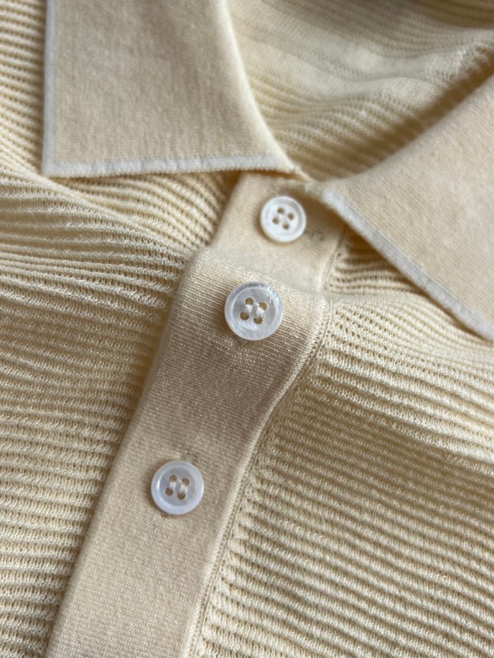 1:1 quality version Color Block Textured Knit Collared Polo Tee 6 colors 29110845
