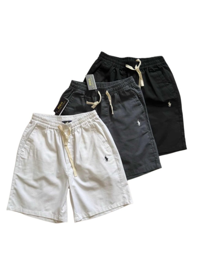 Multi-stitch Pony Embroidered Linen Blend Shorts 3 colors 29111779