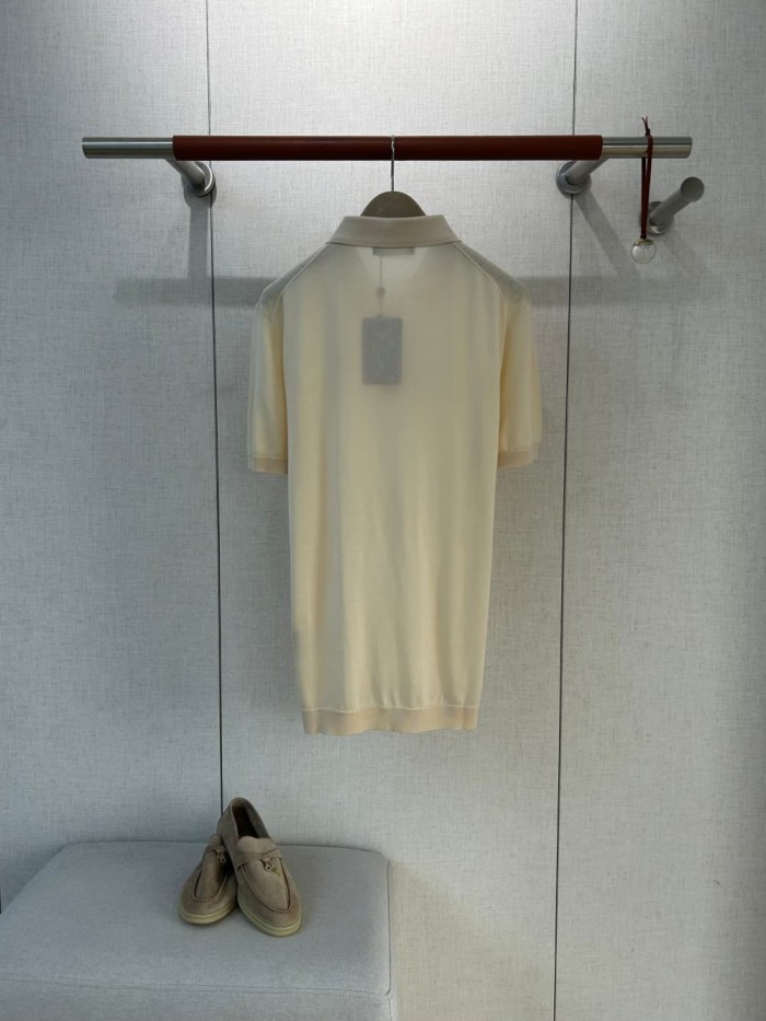 1:1 quality version Classic Vertical Stripe Hollow Out Knit Polo Tee 5 colors 29111174