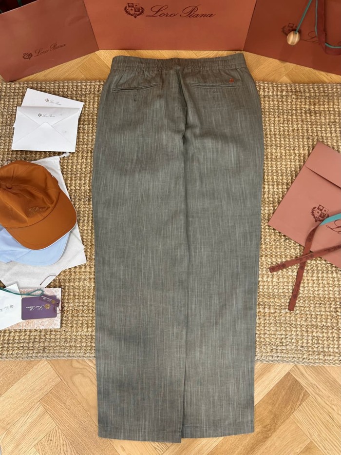 1:1 quality version Linen Blend Drawstring Casual Pants 3 colors 29110846