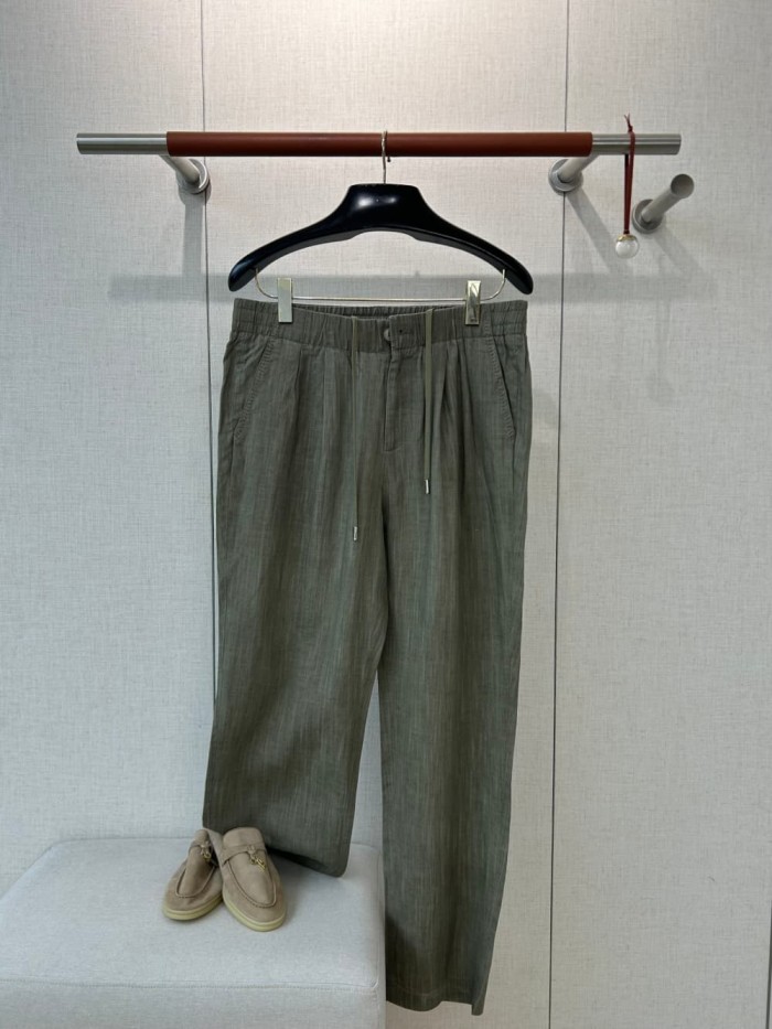 1:1 quality version Linen Blend Drawstring Casual Pants 3 colors 29110846