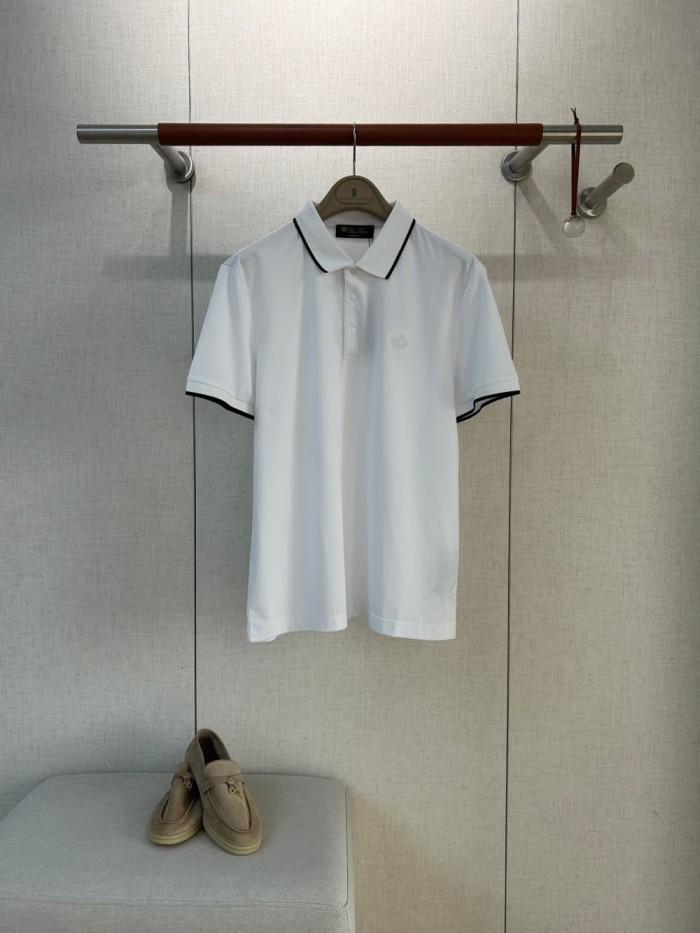 1:1 quality version Contrast Trim Collar Three-Button Polo Shirt 2 colors 29111169