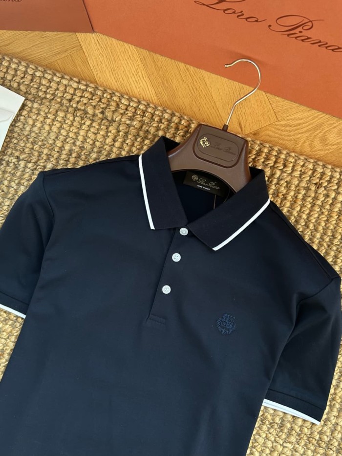 1:1 quality version Contrast Trim Collar Three-Button Polo Shirt 2 colors 29111169