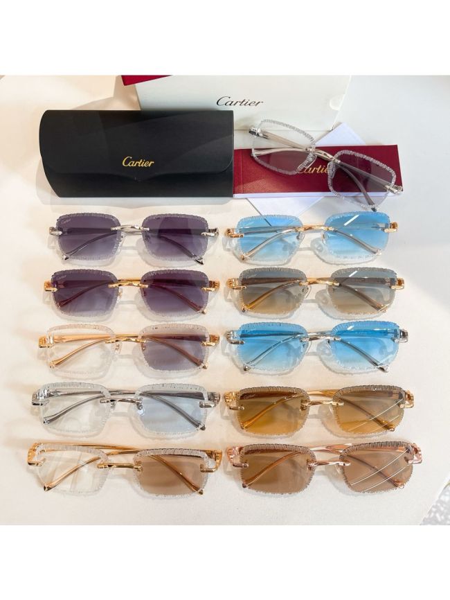 1:1 quality version Serrated Rimless Sunglasses 11 colors 29111284