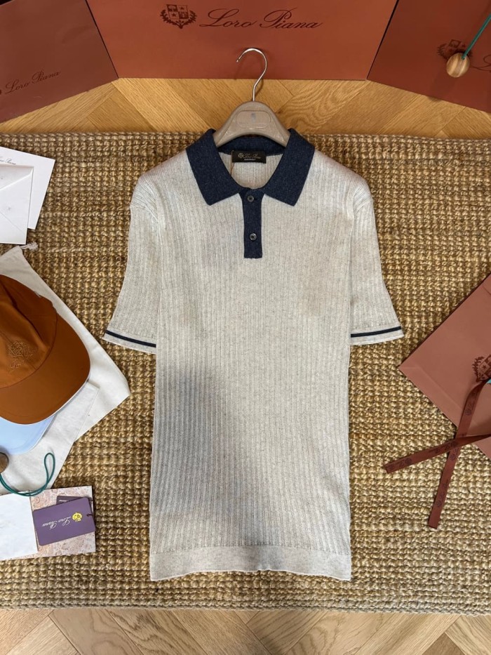 1:1 quality version Contrast Collar Knit Polo Tee 2 colors 29111179