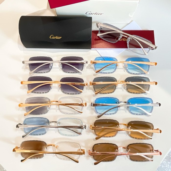 1:1 quality version Serrated Rimless Sunglasses 11 colors 29111284