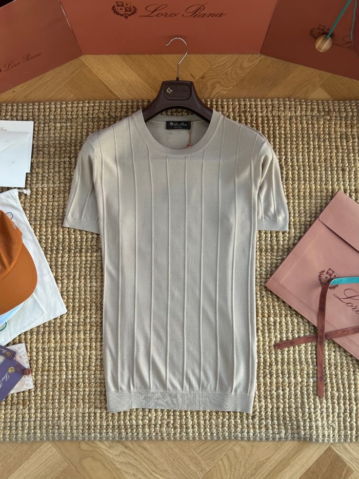 1:1 quality version Vertical Stripe Crew Neck Knit Tee 6 colors 29111178