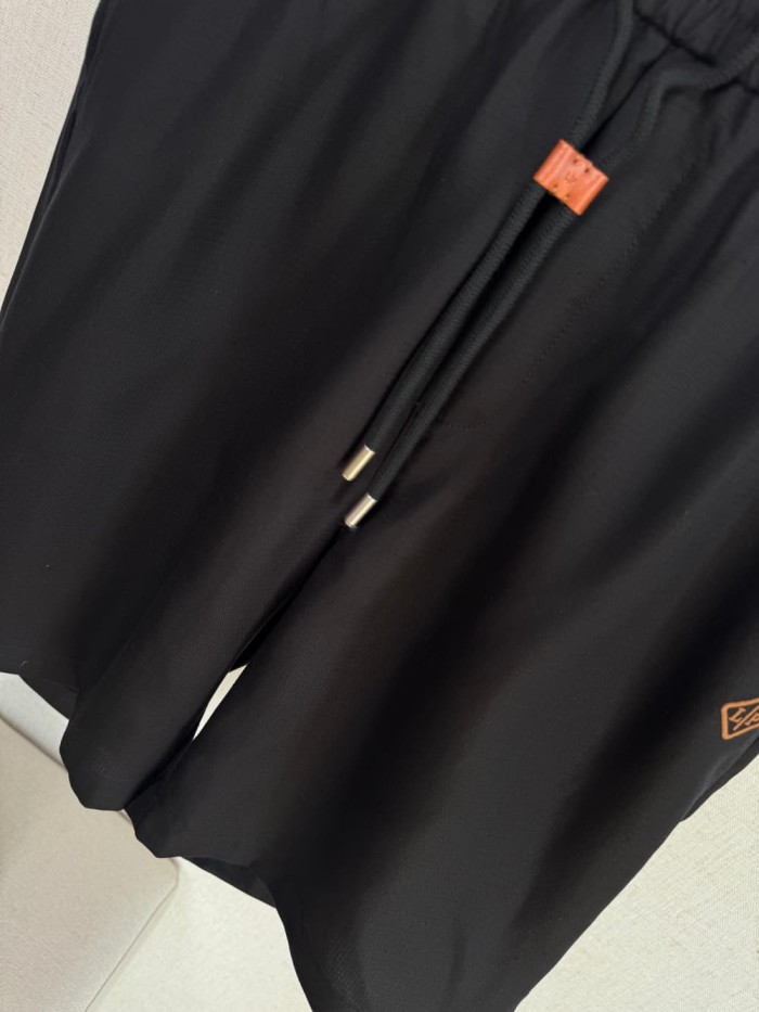 1:1 quality version Drawstring Brown Leather Buckle Embroidery Shorts 4 colors 29111027