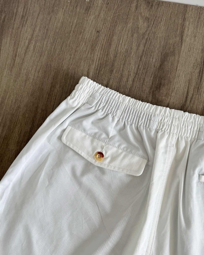 Contrast Color Pony Embroidered Elastic Drawstring Shorts 5 colors 29111780