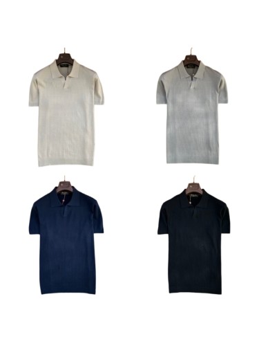 1:1 quality version Vertical Stripe Knit Polo Tee 4 colors 29111177