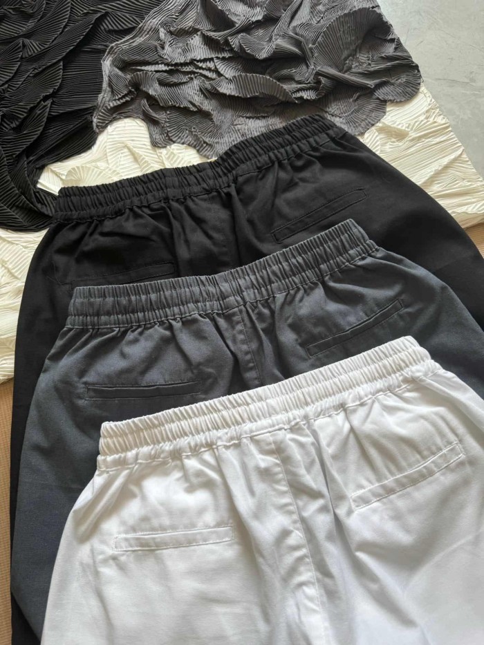 Multi-stitch Pony Embroidered Linen Blend Shorts 3 colors 29111779